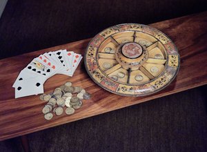 Pope Joan Board, kortit ja pelitiskit, 1800-luvun puolivälin sekamedia